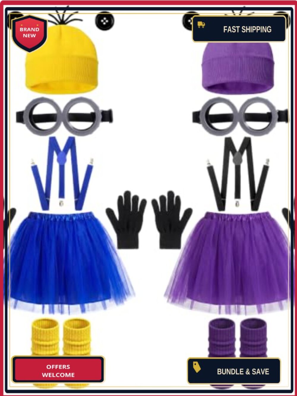Adult Couples Halloween Duo Costume Set Cosplay Accessory Kit